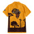 Tribal Africa Heritage with South Africa Flag Family Matching Mermaid Dress and Hawaiian Shirt Wildlife Silhouettes in Earthy Yellow and Brown