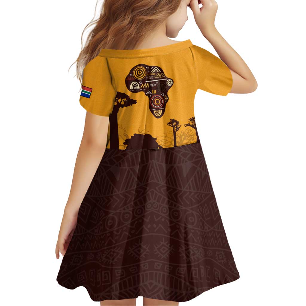 Tribal Africa Heritage with South Africa Flag Family Matching Puletasi and Hawaiian Shirt Wildlife Silhouettes in Earthy Yellow and Brown