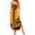 Tribal Africa Heritage with South Africa Flag Family Matching Summer Maxi Dress and Hawaiian Shirt Wildlife Silhouettes in Earthy Yellow and Brown
