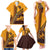 Tribal Africa Heritage with South Africa Flag Family Matching Tank Maxi Dress and Hawaiian Shirt Wildlife Silhouettes in Earthy Yellow and Brown