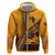 Tribal Africa Heritage with South Africa Flag Hoodie Wildlife Silhouettes in Earthy Yellow and Brown