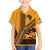 Tribal Africa Heritage with South Africa Flag Kid Hawaiian Shirt Wildlife Silhouettes in Earthy Yellow and Brown