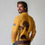 Tribal Africa Heritage with South Africa Flag Long Sleeve Polo Shirt Wildlife Silhouettes in Earthy Yellow and Brown