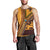 Tribal Africa Heritage with South Africa Flag Men Tank Top Wildlife Silhouettes in Earthy Yellow and Brown
