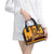 Tribal Africa Heritage with South Africa Flag Shoulder Handbag Wildlife Silhouettes in Earthy Yellow and Brown