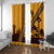 Tribal Africa Heritage with South Africa Flag Window Curtain Wildlife Silhouettes in Earthy Yellow and Brown