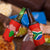 South Africa Wildlife 4 in 1 Can Cooler Tumbler Tribal Pattern with National Flag and Safari Silhouettes