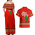 South Africa Wildlife Couples Matching Off Shoulder Maxi Dress and Hawaiian Shirt Tribal Pattern with National Flag and Safari Silhouettes