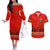 South Africa Wildlife Couples Matching Off The Shoulder Long Sleeve Dress and Hawaiian Shirt Tribal Pattern with National Flag and Safari Silhouettes