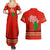 South Africa Wildlife Couples Matching Summer Maxi Dress and Hawaiian Shirt Tribal Pattern with National Flag and Safari Silhouettes