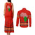 South Africa Wildlife Couples Matching Tank Maxi Dress and Long Sleeve Button Shirt Tribal Pattern with National Flag and Safari Silhouettes