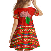 South Africa Wildlife Family Matching Off The Shoulder Long Sleeve Dress and Hawaiian Shirt Tribal Pattern with National Flag and Safari Silhouettes