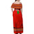 South Africa Wildlife Family Matching Off Shoulder Maxi Dress and Hawaiian Shirt Tribal Pattern with National Flag and Safari Silhouettes