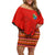 South Africa Wildlife Family Matching Off Shoulder Short Dress and Hawaiian Shirt Tribal Pattern with National Flag and Safari Silhouettes