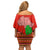 South Africa Wildlife Family Matching Off Shoulder Short Dress and Hawaiian Shirt Tribal Pattern with National Flag and Safari Silhouettes