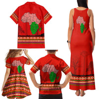 South Africa Wildlife Family Matching Tank Maxi Dress and Hawaiian Shirt Tribal Pattern with National Flag and Safari Silhouettes