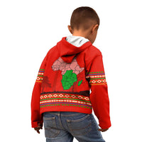South Africa Wildlife Kid Hoodie Tribal Pattern with National Flag and Safari Silhouettes