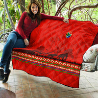 South Africa Wildlife Quilt Tribal Pattern with National Flag and Safari Silhouettes
