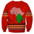 South Africa Wildlife Sweatshirt Tribal Pattern with National Flag and Safari Silhouettes