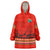 South Africa Wildlife Wearable Blanket Hoodie Tribal Pattern with National Flag and Safari Silhouettes