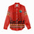 South Africa Wildlife Women Casual Shirt Tribal Pattern with National Flag and Safari Silhouettes