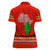 South Africa Wildlife Women Polo Shirt Tribal Pattern with National Flag and Safari Silhouettes