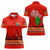 South Africa Wildlife Women Polo Shirt Tribal Pattern with National Flag and Safari Silhouettes