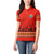 South Africa Wildlife Women Polo Shirt Tribal Pattern with National Flag and Safari Silhouettes