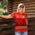 South Africa Wildlife Women Polo Shirt Tribal Pattern with National Flag and Safari Silhouettes