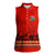 South Africa Wildlife Women Sleeveless Polo Shirt Tribal Pattern with National Flag and Safari Silhouettes