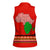 South Africa Wildlife Women Sleeveless Polo Shirt Tribal Pattern with National Flag and Safari Silhouettes