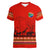 South Africa Wildlife Women V-Neck T-Shirt Tribal Pattern with National Flag and Safari Silhouettes