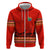 South Africa Wildlife Zip Hoodie Tribal Pattern with National Flag and Safari Silhouettes