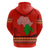 South Africa Wildlife Zip Hoodie Tribal Pattern with National Flag and Safari Silhouettes