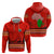 South Africa Wildlife Zip Hoodie Tribal Pattern with National Flag and Safari Silhouettes