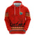 South Africa Wildlife Zip Hoodie Tribal Pattern with National Flag and Safari Silhouettes