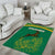 South Africa Springboks Area Rug with Tribal Antelope Design and Floral Accents