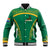 South Africa Springboks Baseball Jacket with Tribal Antelope Design and Floral Accents