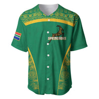South Africa Springboks Baseball Jersey with Tribal Antelope Design and Floral Accents
