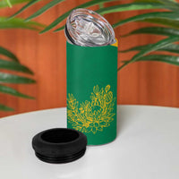 South Africa Springboks 4 in 1 Can Cooler Tumbler with Tribal Antelope Design and Floral Accents