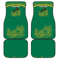 South Africa Springboks Car Mats with Tribal Antelope Design and Floral Accents