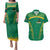 South Africa Springboks Couples Matching Puletasi and Hawaiian Shirt with Tribal Antelope Design and Floral Accents