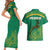 South Africa Springboks Couples Matching Short Sleeve Bodycon Dress and Hawaiian Shirt with Tribal Antelope Design and Floral Accents