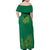 South Africa Springboks Family Matching Off Shoulder Maxi Dress and Hawaiian Shirt with Tribal Antelope Design and Floral Accents