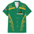 South Africa Springboks Family Matching Short Sleeve Bodycon Dress and Hawaiian Shirt with Tribal Antelope Design and Floral Accents