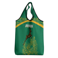 South Africa Springboks Grocery Bag with Tribal Antelope Design and Floral Accents