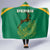 South Africa Springboks Hooded Blanket with Tribal Antelope Design and Floral Accents