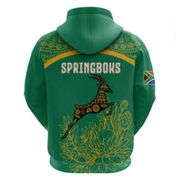 South Africa Springboks Hoodie with Tribal Antelope Design and Floral Accents