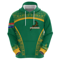 South Africa Springboks Hoodie with Tribal Antelope Design and Floral Accents