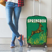 South Africa Springboks Luggage Cover with Tribal Antelope Design and Floral Accents